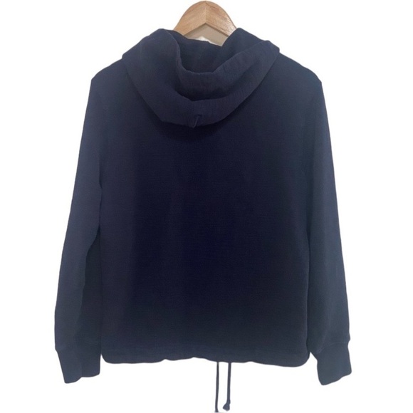 J. Crew Outerwear Fleece navy hoodie sweatshirt Size M - Picture 2 of 7